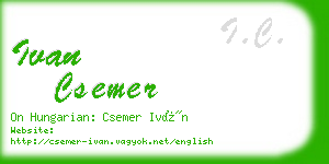 ivan csemer business card